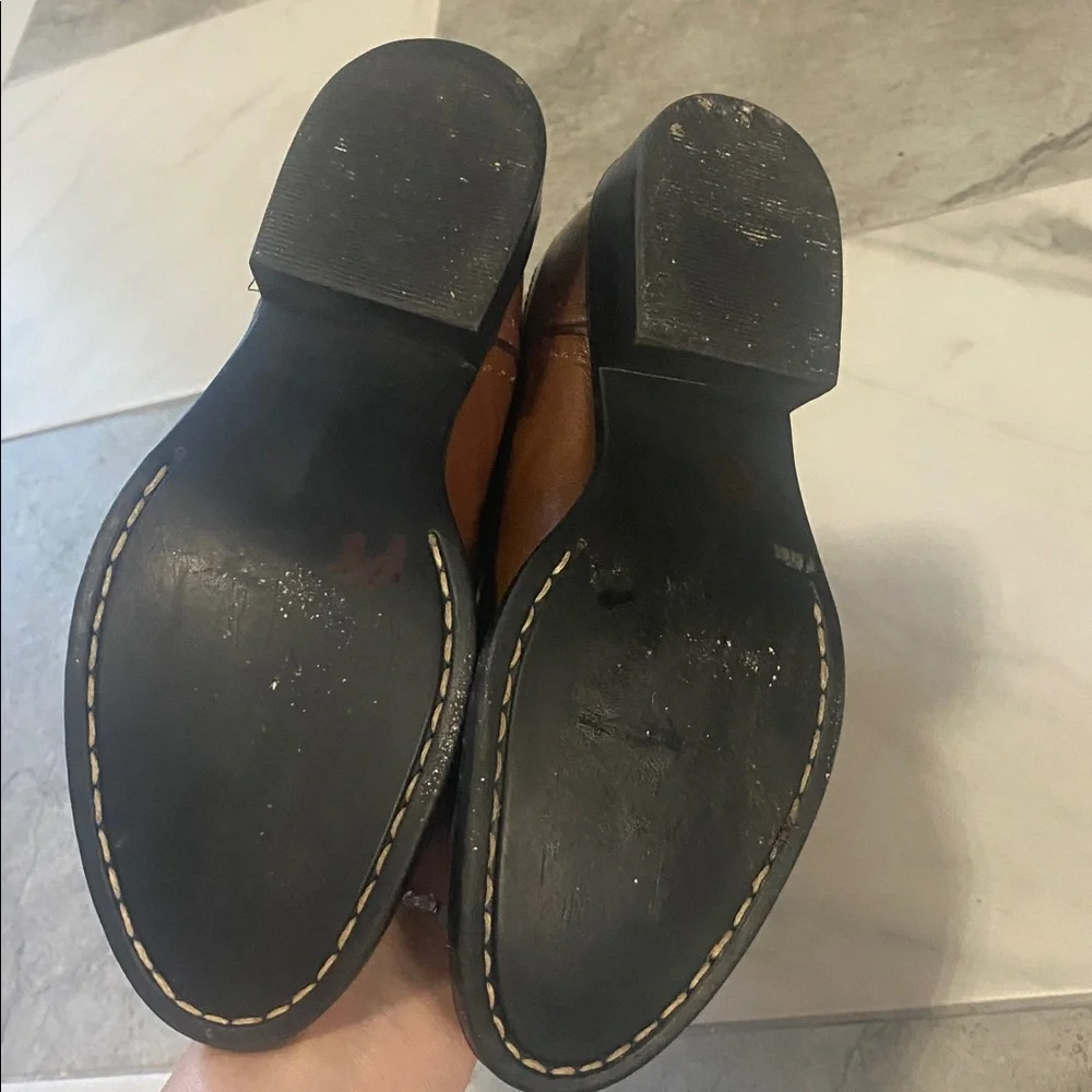 Old West Brown Western Leather Cowboy Boots size 12